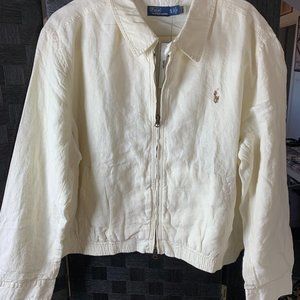 Ralph Lauren Polo Ivory Linen Bomber Jacket size XXL